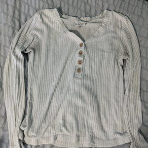 Loft off white very cozy warm long sleeve shirt